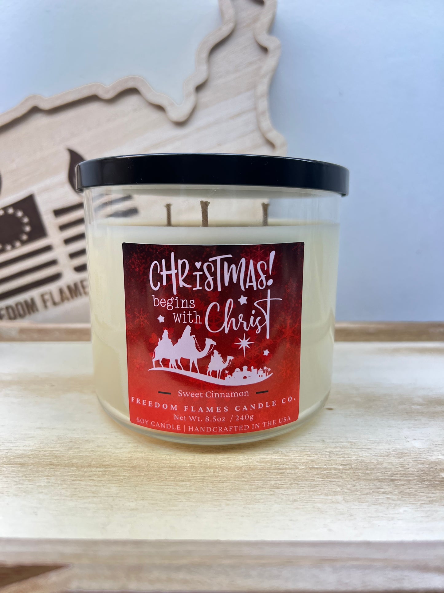 Christmas Begins With Christ (Cinnamon 3-Wick 16oz)